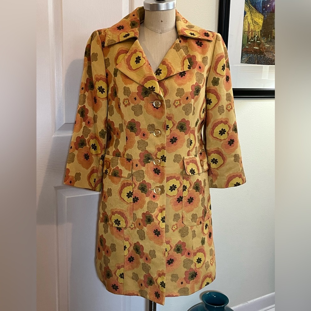 Ideology Petite vintage floral button down Peacoat size PM